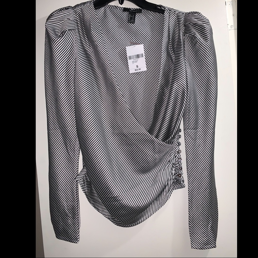 Striped wrap top